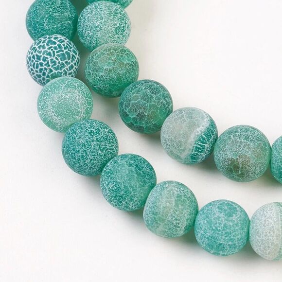 8MM Sea Foam Green Weathered Agate Beads-ONE Gemstone Bead Strand-Crafts NWT - Picture 4 of 5